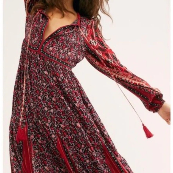 Free People Boho Floral  Happy Feelings Maxi Dress XS - Picture 10 of 17